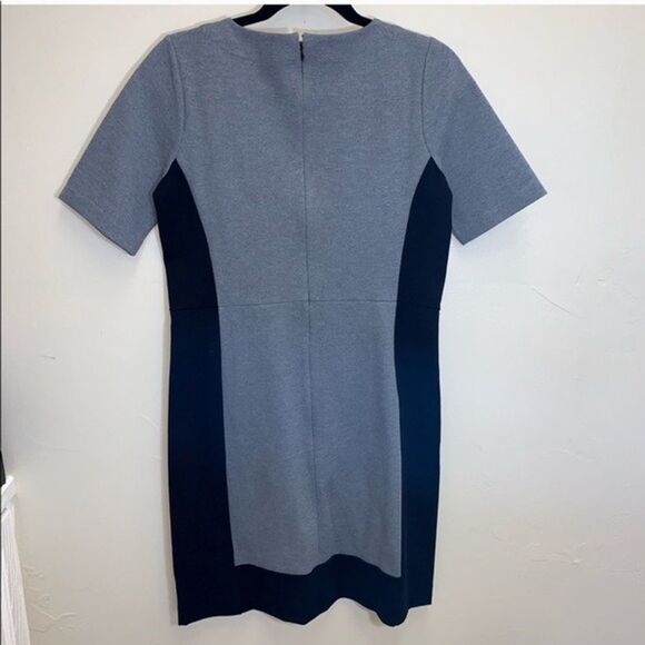 J.CREW Factory Colorblock Paneled Stretch Dress in Heather Gray & Black - Picture 4 of 7